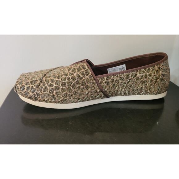 TOMS Alpargata Women’s Shoes Size 8 Bronze Animal Printed Glitter New With Box - Picture 8 of 15